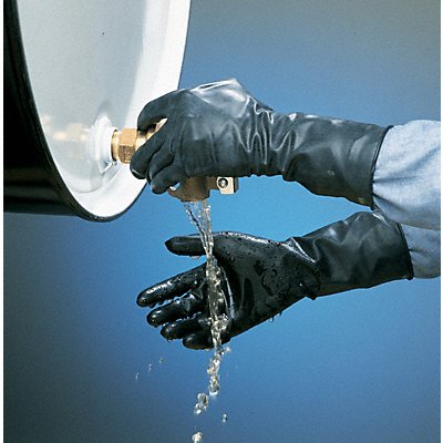 HONEYWELL NORTH B131R8 Chemical Resistant Glove 13 mil Sz 8 PR