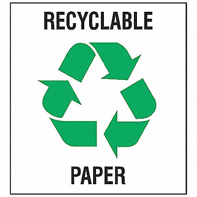BRADY 20636LFLS Recycle Label 10 in x 10 in Vinyl PK5