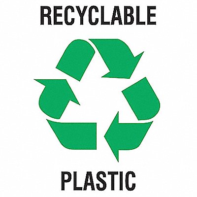 BRADY 20640FLS Recycle Label 5 in x 5 in Vinyl PK5