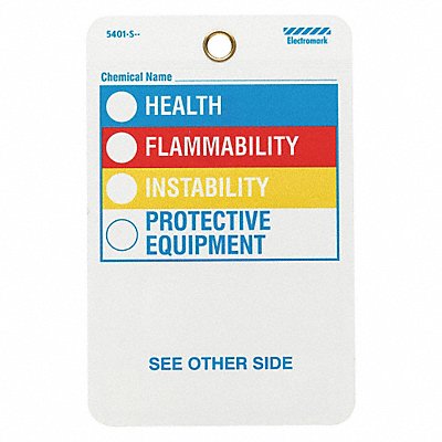 GRAINGER Y604424 HMIG Label 5 in H 3-1/4 in W PK25