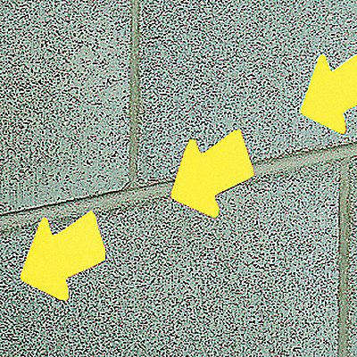 GRAINGER 9MFM1 Floor Tape Yellow 4 inx4 ft Arrow PK50