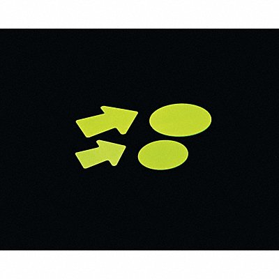 GRAINGER 8AEE6 Floor Tape Green/Yellow 3inx3ft Arrow PK50