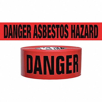 GRAINGER B354R341200 Barricade Tape Red 500 ft L 3 in