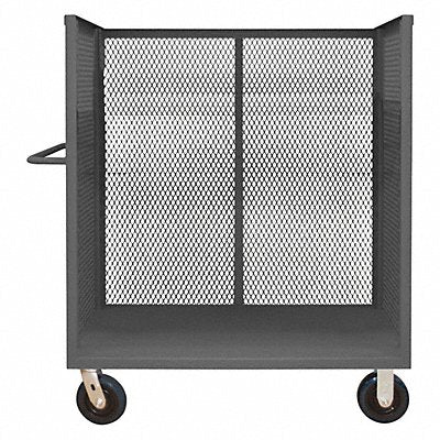 GRAINGER 3STEX2448458PU95 3 Sided Mesh Cart 1 Shelf 3600 lb.