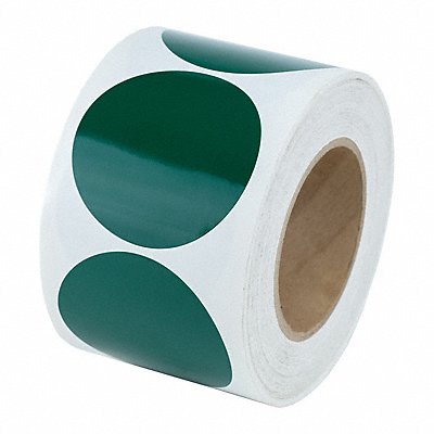 GRAINGER 8AKF7 Floor Tape Green 3 inx3 in Circle PK500