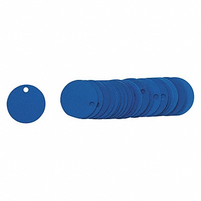 BRADY 49902 Blank Tag Aluminum 1 1/2in W Blue PK25