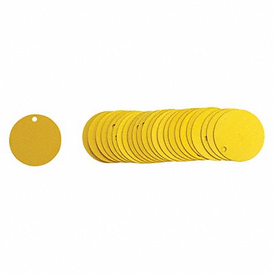 BRADY 49900 Blank Tag Aluminum 1 1/2in W Yellow PK25
