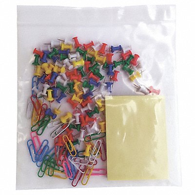 GRAINGER 8AV55 Reclosable Poly Bag Standard PK500