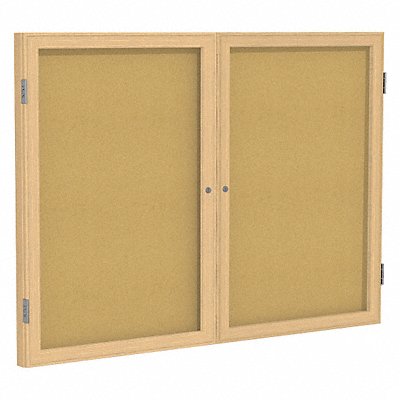 GHENT PW23648K Enclosed Bulletin Board Cork 36x48 In.