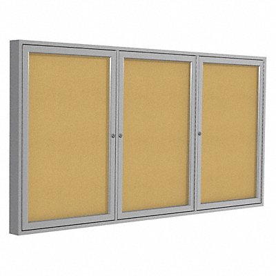 GHENT PA34872K Enclosed Bulletin Board Cork 72x48 In.