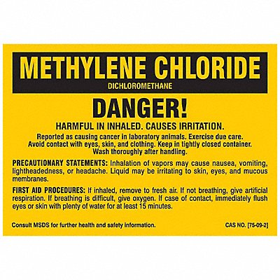 BRADY 7283QLS Chemical Label Polyester 5 in W PK25