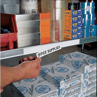 SLIP STRIP 361506 LblHldr Clear/White Smooth Slide-In PK6