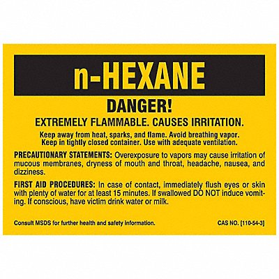BRADY 7271QLS Chemical Label 5 in W PK25