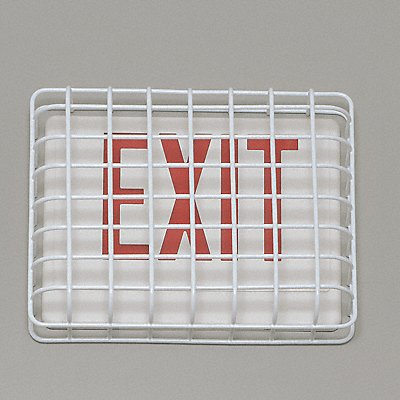 SAFETY TECHNOLOGY INTERNATIONAL STI9640 Wire Guard Steel White 13 3/4 Exit Sign