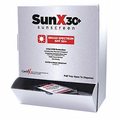 SUNX 18350 Sunscreen 0.25 oz Packet 30 SPF PK50