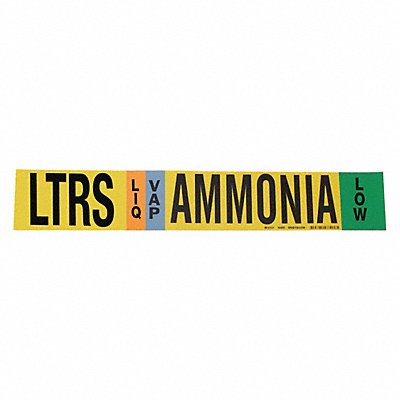 BRADY 90455 Pipe Marker Ammonia 4 in H 24 in W