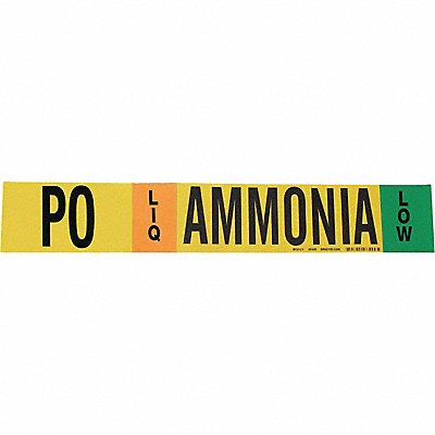 BRADY 90480 Pipe Marker Ammonia 4 in H 24 in W