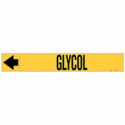 BRADY 20433 Pipe Marker Glycol 1 in H 8 in W