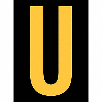 STRANCO INC RUM200UYB Reflective Letter Label U 2-1/2in H PK25