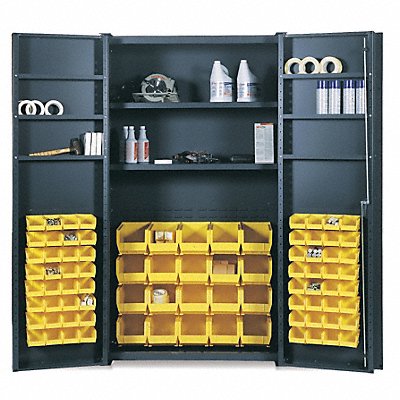 VARI-TUFF 7971 Bin Cabinet 84 x48 x24 SmkGry 84YellowBns