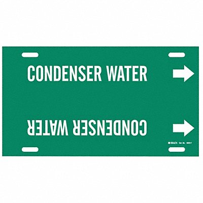 BRADY 4039F Pipe Marker Condenser Water 8in H 16in W