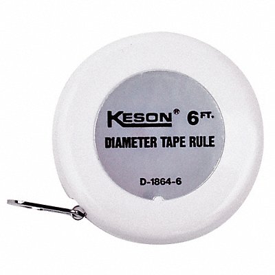 KESON D18646 Tape Measure 1/4 In x 6 ft White In./Ft.
