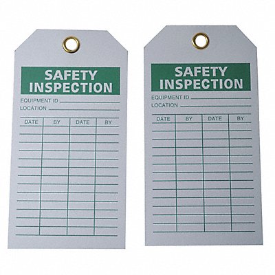 GRAINGER 8CMR1 Safety Inspection Tag 5-3/4 x 3 In PK100