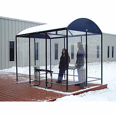 NO BUTTS BIN CO. NBS0412FS Freestanding Smoking Shelter 42x95x124in Domed