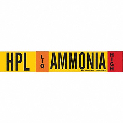 BRADY 59925 Pipe Marker Ammonia 4 in H 24 in W