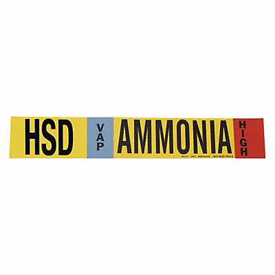 BRADY 59926 Pipe Marker Ammonia 4 in H 24 in W
