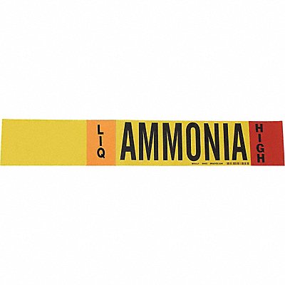 BRADY 90462 Pipe Marker Ammonia 4 in H 24 in W