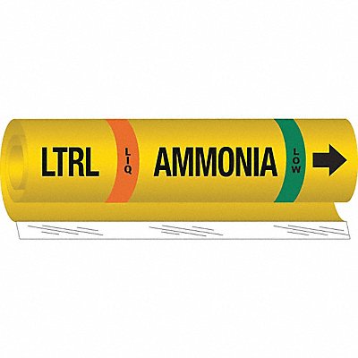 BRADY 57994 Pipe Marker Ammonia 26 in H 12 in W