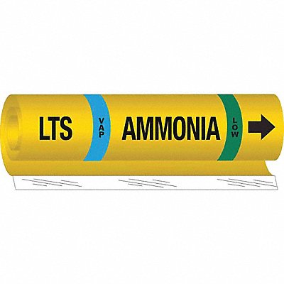 BRADY 57996 Pipe Marker Ammonia 26 in H 12 in W