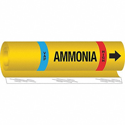 BRADY 58007 Pipe Marker Ammonia 26 in H 12 in W