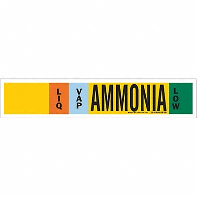 BRADY 90477 Pipe Marker Ammonia 4 in H 24 in W