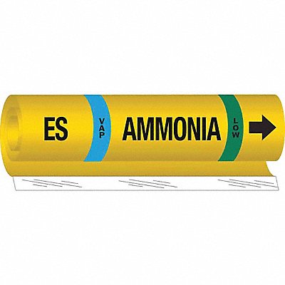 BRADY 57963 Pipe Marker Ammonia 9 in H 8 in W