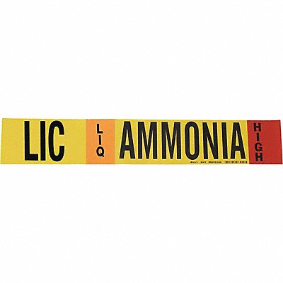 BRADY 90412 Pipe Marker Ammonia 2 1/4 in H 14 in W