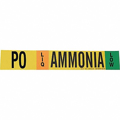 BRADY 90478 Pipe Marker Ammonia 2 1/4 in H 14 in W