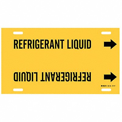 BRADY 4117F Pipe Marker Refrigrant Liquid 8in H 16in W