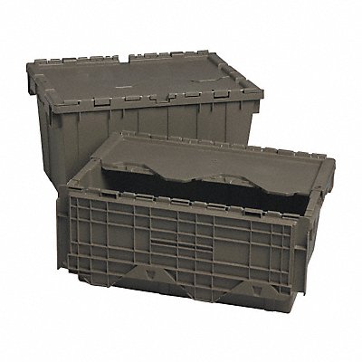 QUANTUM STORAGE SYSTEMS QDC20127 Attached Lid Container Grey Solid HDPE