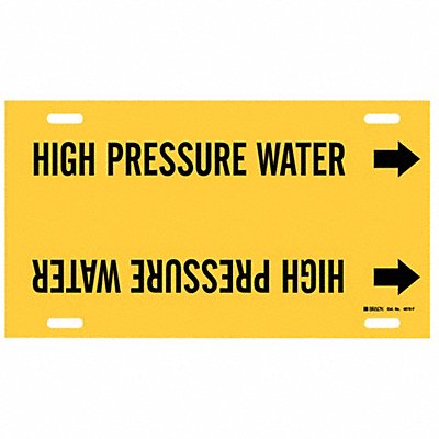 BRADY 4078F Pipe Marker High Pressure Water 8in H 16in W