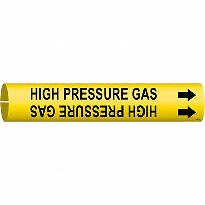 BRADY 4193A Pipe Marker High Pressure Gas 13/16in H