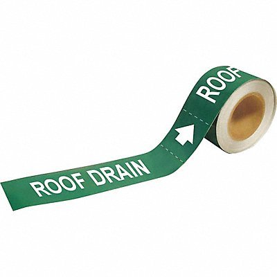 BRADY 73924 Pipe Marker Roof Drain 2in H 12in W
