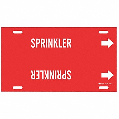 BRADY 4277F Pipe Marker Sprinkler 8 in H 16 in W
