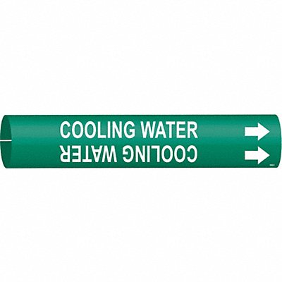 BRADY 4042C Pipe Marker Cooling Water 2 in H 2 in W