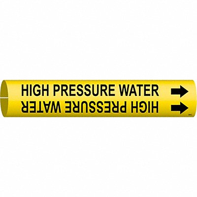 BRADY 4078C Pipe Marker High Pressure Watr 2in H 2in W