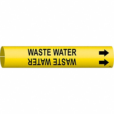 BRADY 4152C Pipe Marker Waste Water 2 in H 2 in W