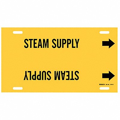 BRADY 4131G Pipe Marker Steam Supply 10 in H 24 in W