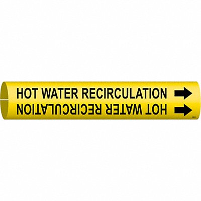 BRADY 4080C Pipe Markr Hot Water Recirculation 2in H