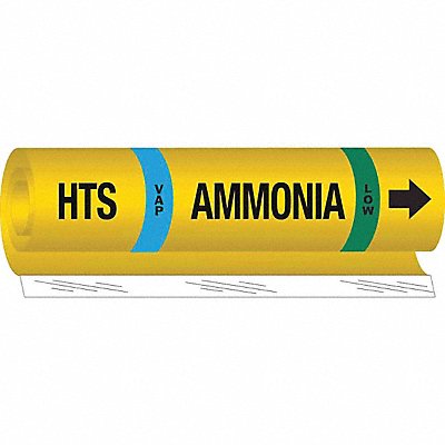 BRADY 57991 Pipe Marker Ammonia 26 in H 12 in W